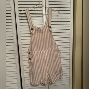 Hollister Nude & White Stripe Romper